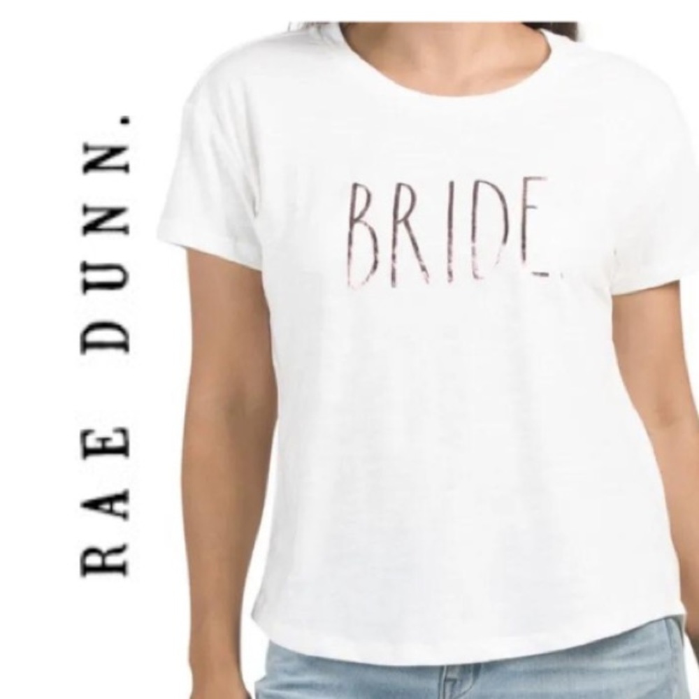 🆕 Rae Dunn White “BRIDE” Bachelorette  T-Shirt Size Womens Small